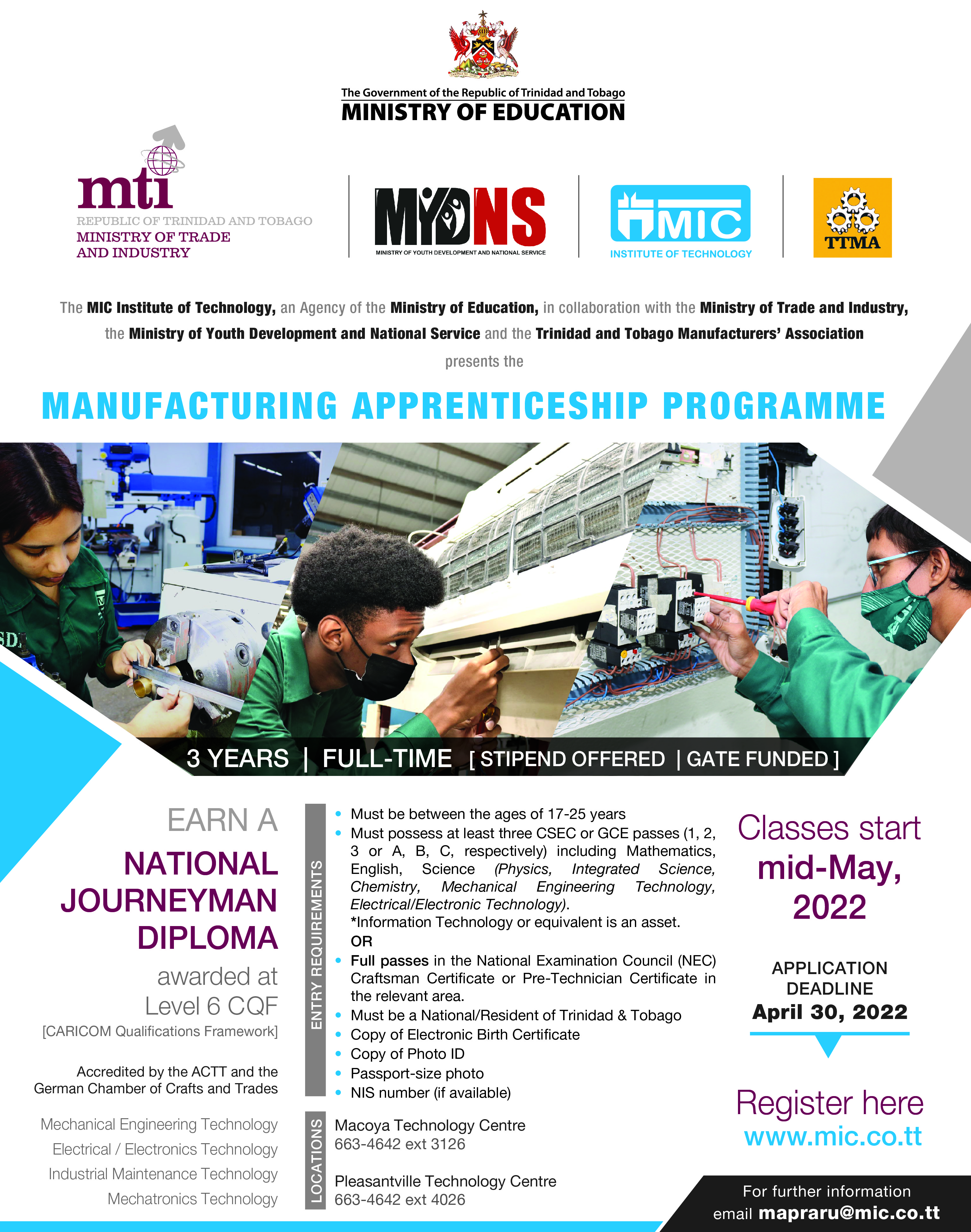 Manufacturing Apprenticeship Programme MAP2